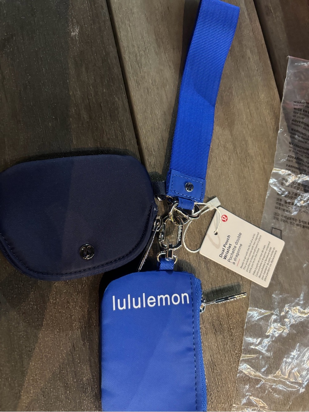 lululemon Royal Blue Key Pouch with Wrist Strap and Clip